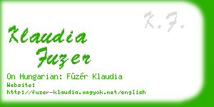 klaudia fuzer business card